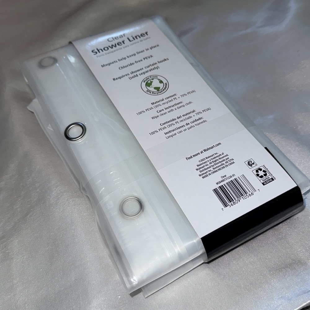 🆕Mainstays Clear Shower Liner - Picture 3 of 3